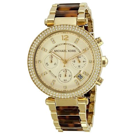 michael kors tortoise gold tone watch|mk5688.